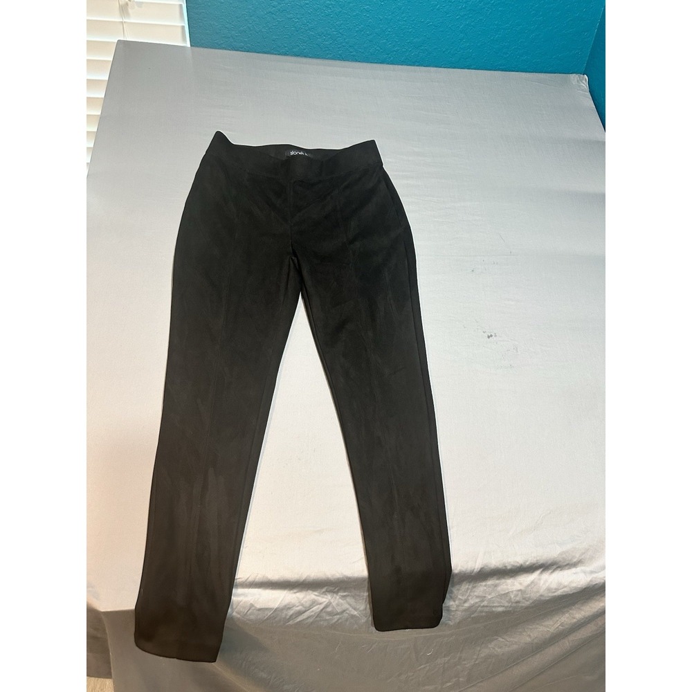 Stoosh Women's Black Suede Pull On Stretch‎ Pants/Leggings L
